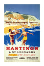 'Hastings & St Leonards', BR poster, c 1950s. unstretched canvas extra large none Art Print - Science Museum Shop