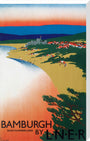 'Bamburgh by LNER', LNER poster, 1936. stretched canvas extra large none Art Print - Science Museum Shop