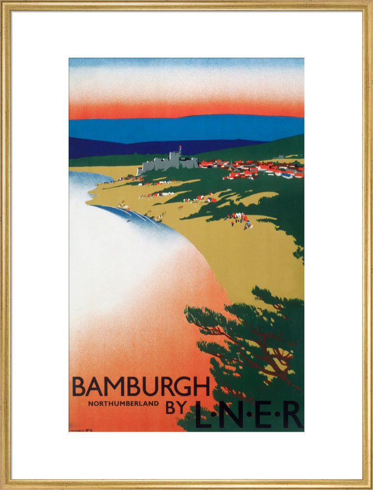 ドニントン・パーク　ポスター1936年　ビンテージ　UK物 Bamburgh by LNER', LNER poster, 1936. | Science Museum Shop
