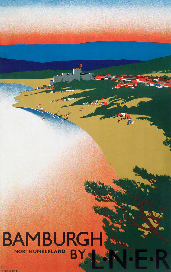 'Bamburgh by LNER', LNER poster, 1936. Art Print - Science Museum Shop