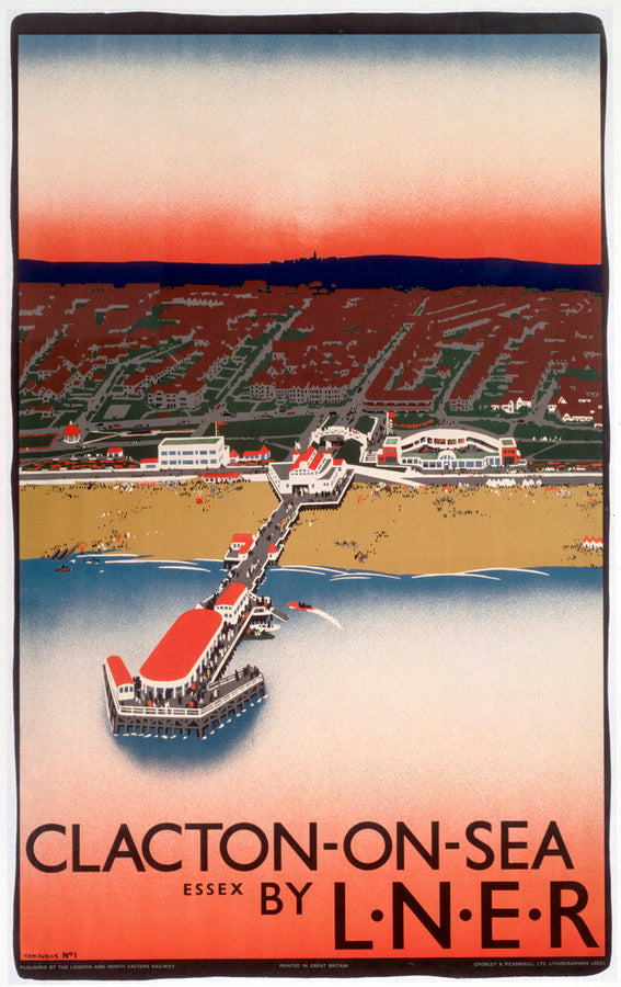 'Clacton-on-Sea', LNER poster, 1923-1947. Art Print - Science Museum Shop