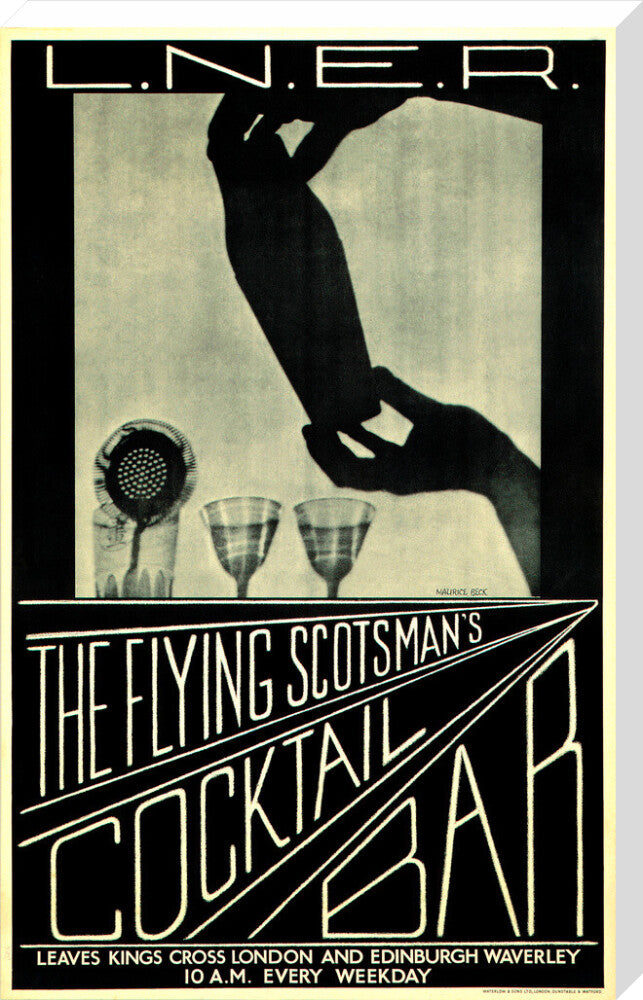 'The Flying Scotsman's Cocktail Bar', LNER poster, c 1930s. stretched canvas extra large none Art Print - Science Museum Shop