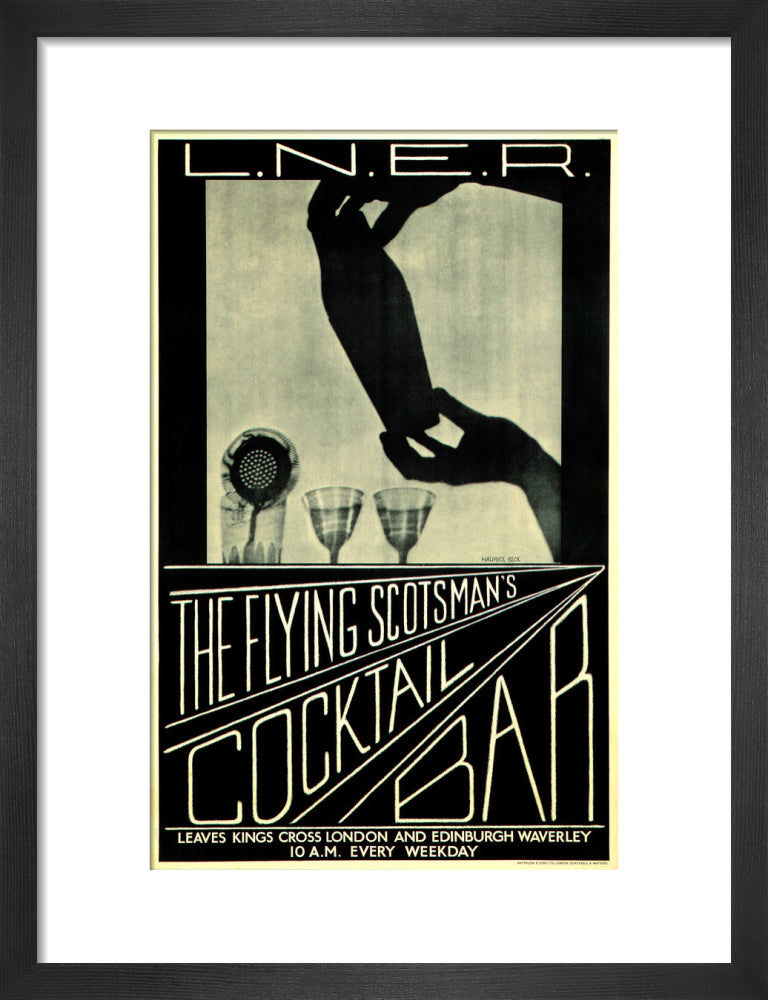 'The Flying Scotsman's Cocktail Bar', LNER poster, c 1930s. art print small black Art Print - Science Museum Shop
