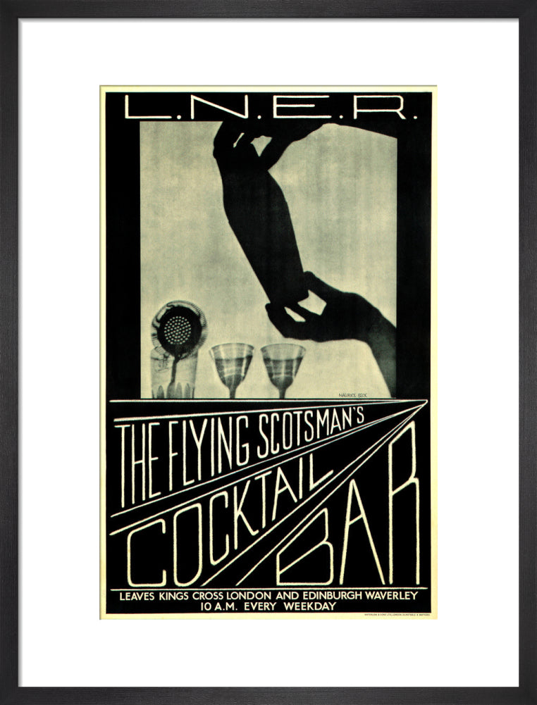 'The Flying Scotsman's Cocktail Bar', LNER poster, c 1930s. art print medium black Art Print - Science Museum Shop