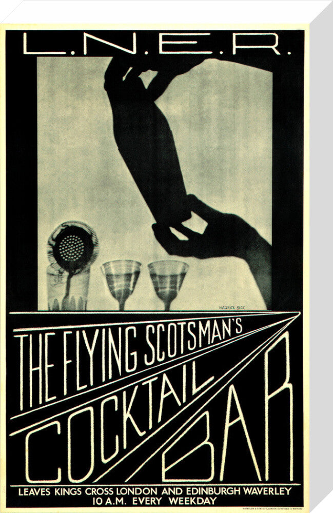 'The Flying Scotsman's Cocktail Bar', LNER poster, c 1930s. stretched canvas medium none Art Print - Science Museum Shop