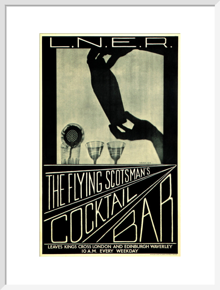 'The Flying Scotsman's Cocktail Bar', LNER poster, c 1930s. art print large white Art Print - Science Museum Shop
