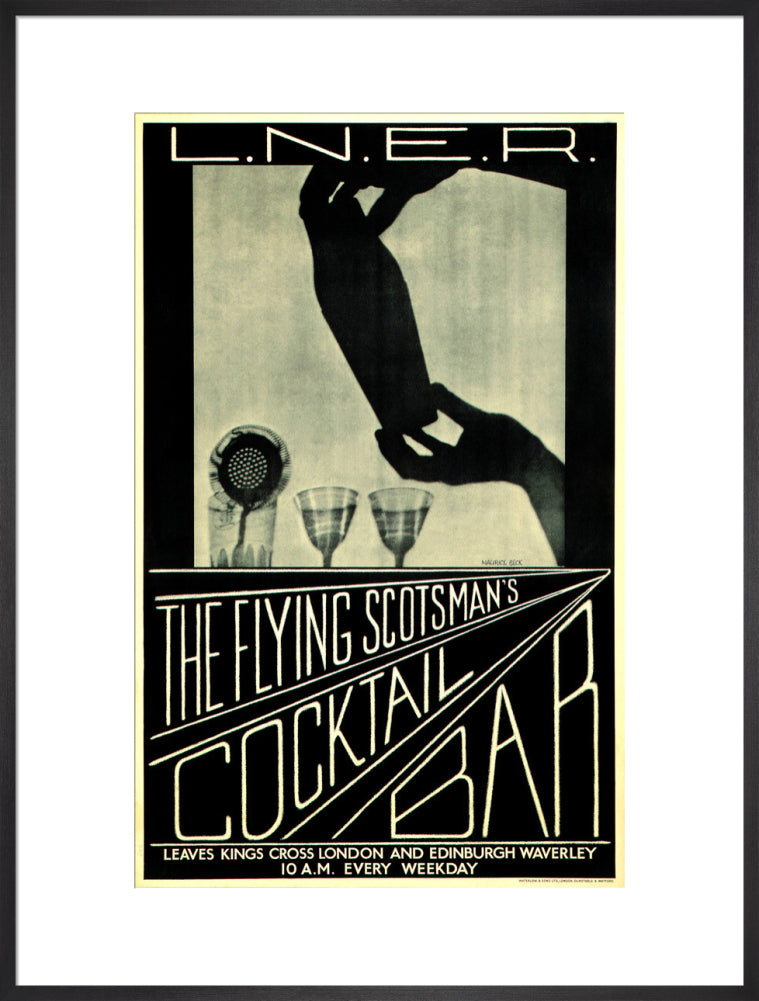 'The Flying Scotsman's Cocktail Bar', LNER poster, c 1930s. art print extra large black Art Print - Science Museum Shop