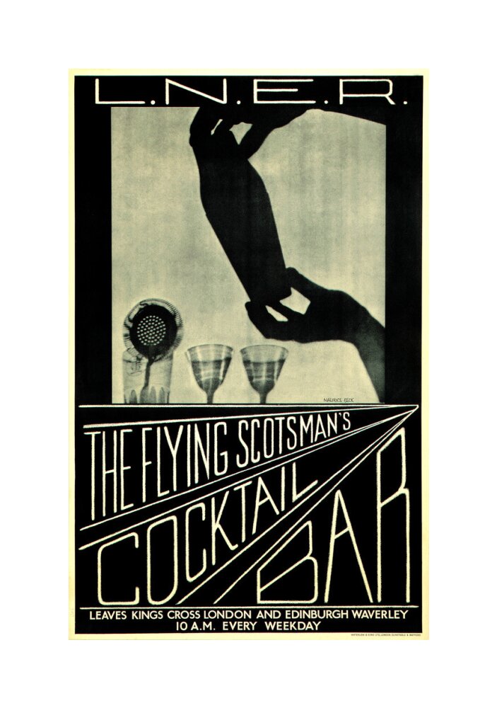 'The Flying Scotsman's Cocktail Bar', LNER poster, c 1930s. unstretched canvas medium none Art Print - Science Museum Shop