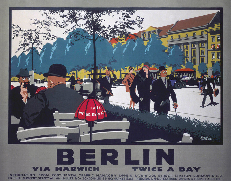 'Berlin via Harwich twice a day', LNER poster, 1925. Art Print - Science Museum Shop