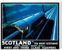 'Scotland by the Night Scotsman', LNER poster, 1932. stretched canvas large none Art Print - Science Museum Shop