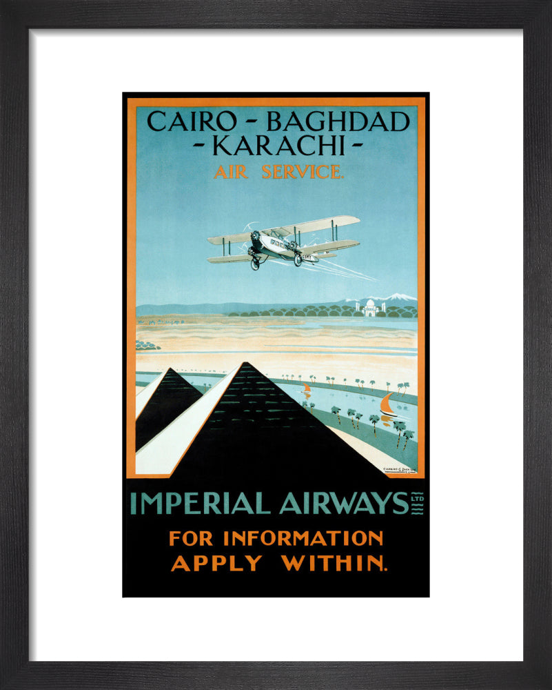 Imperial Airways travel poster, 1924. art print extra small black Art Print - Science Museum Shop