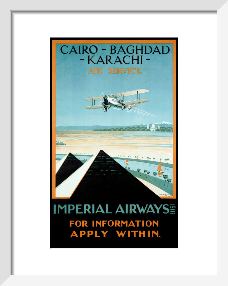 Imperial Airways travel poster, 1924. art print extra small white Art Print - Science Museum Shop