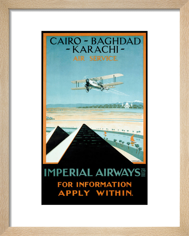 Imperial Airways travel poster, 1924. art print extra small natural Art Print - Science Museum Shop