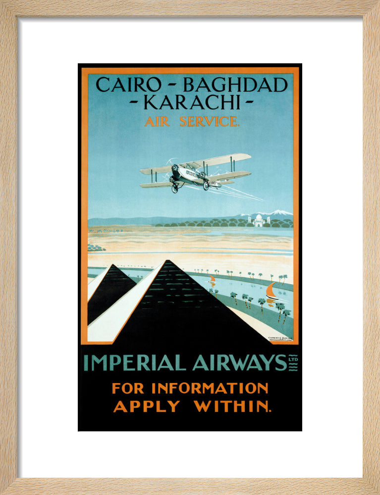 Imperial Airways travel poster, 1924. art print small natural Art Print - Science Museum Shop
