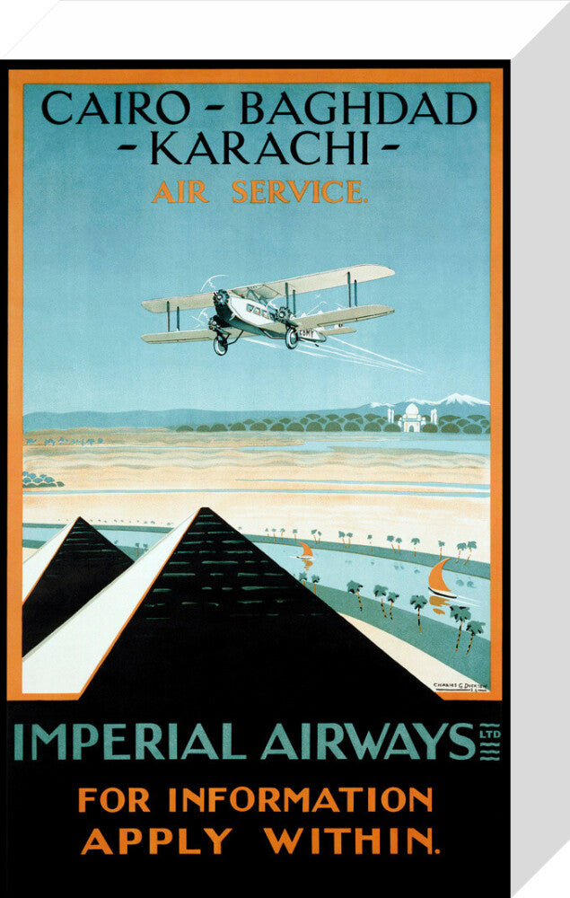 Imperial Airways travel poster, 1924. stretched canvas small none Art Print - Science Museum Shop
