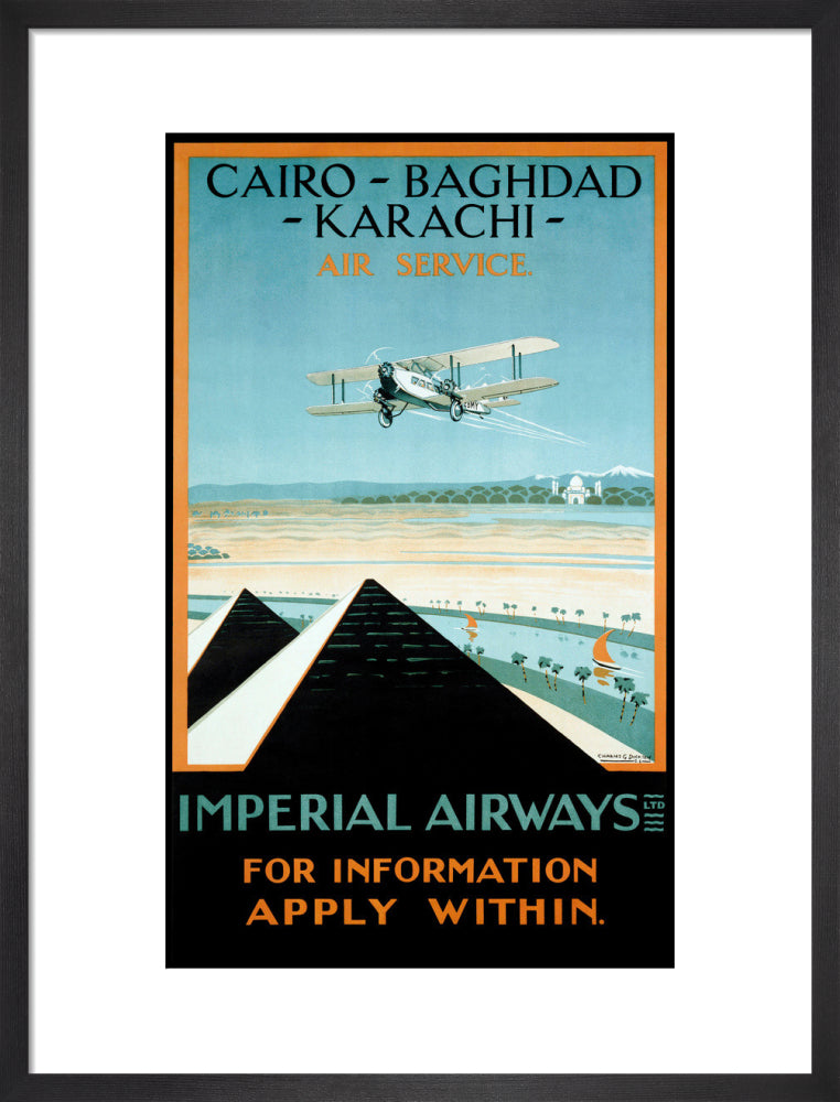 Imperial Airways travel poster, 1924. art print medium black Art Print - Science Museum Shop