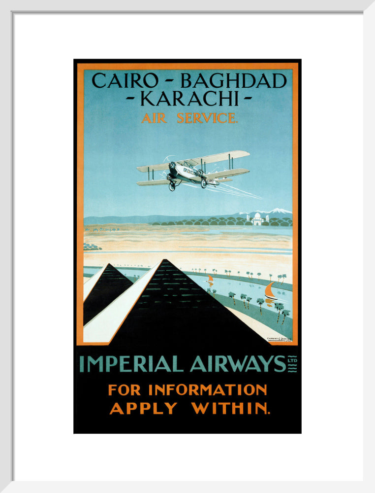 Imperial Airways travel poster, 1924. art print medium white Art Print - Science Museum Shop