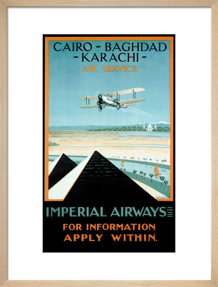 Imperial Airways travel poster, 1924. art print medium natural Art Print - Science Museum Shop