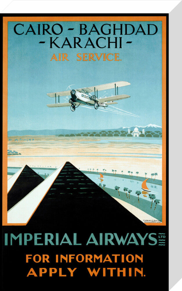 Imperial Airways travel poster, 1924. stretched canvas medium none Art Print - Science Museum Shop