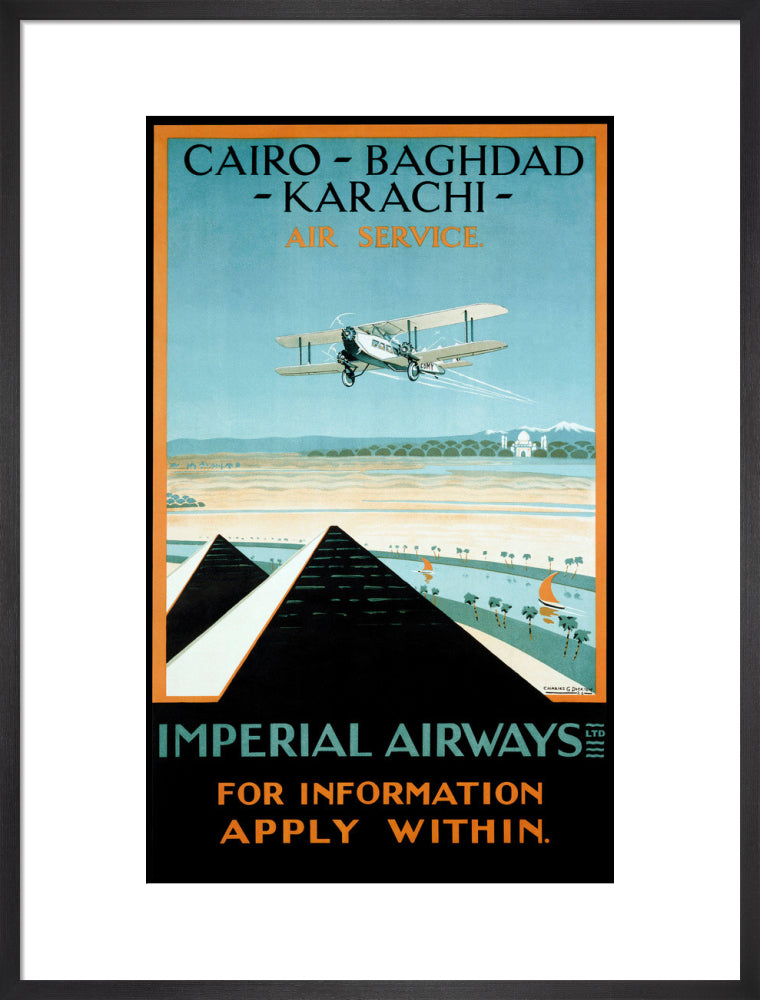 Imperial Airways travel poster, 1924. art print large black Art Print - Science Museum Shop