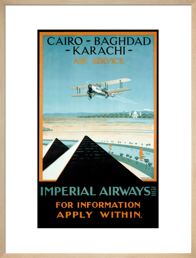 Imperial Airways travel poster, 1924. art print large natural Art Print - Science Museum Shop