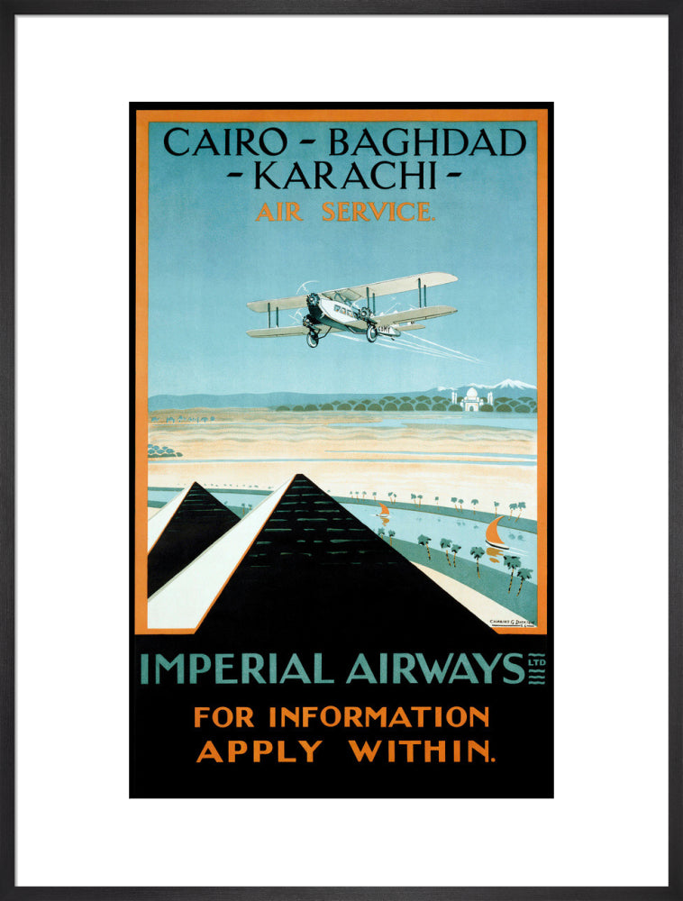 Imperial Airways travel poster, 1924. art print extra large black Art Print - Science Museum Shop