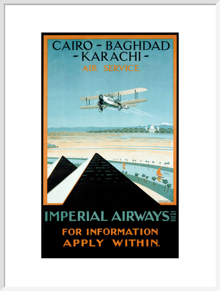 Imperial Airways travel poster, 1924. art print extra large white Art Print - Science Museum Shop