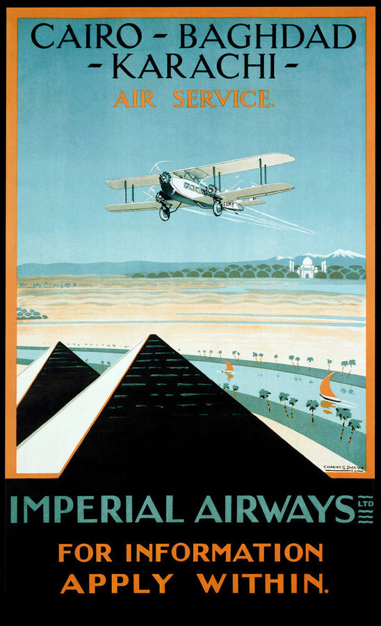 Imperial Airways travel poster, 1924. Art Print - Science Museum Shop