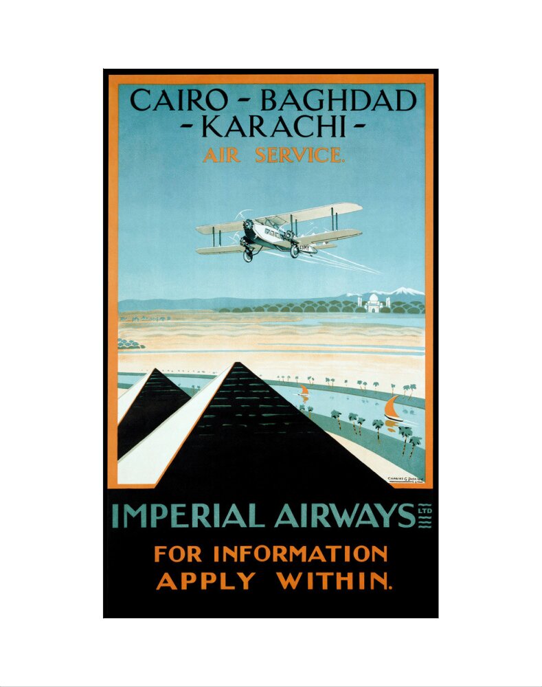 Imperial Airways travel poster, 1924. art print extra small none Art Print - Science Museum Shop