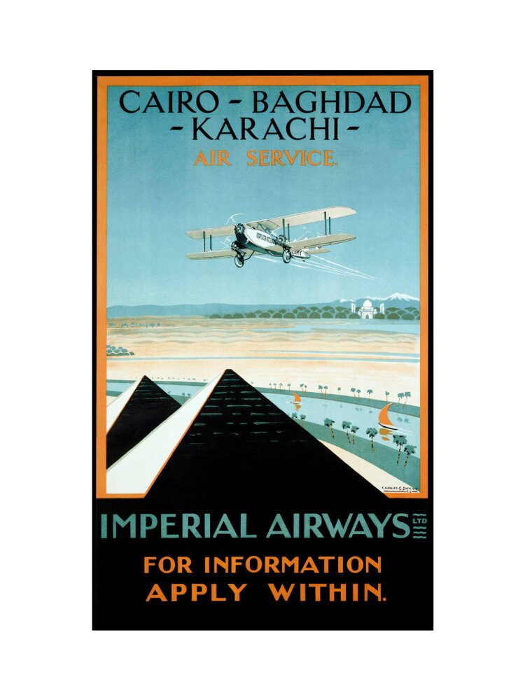 Imperial Airways travel poster, 1924. art print small none Art Print - Science Museum Shop