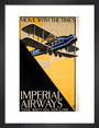 Imperial Airways travel poster, 1926. art print small black Art Print - Science Museum Shop