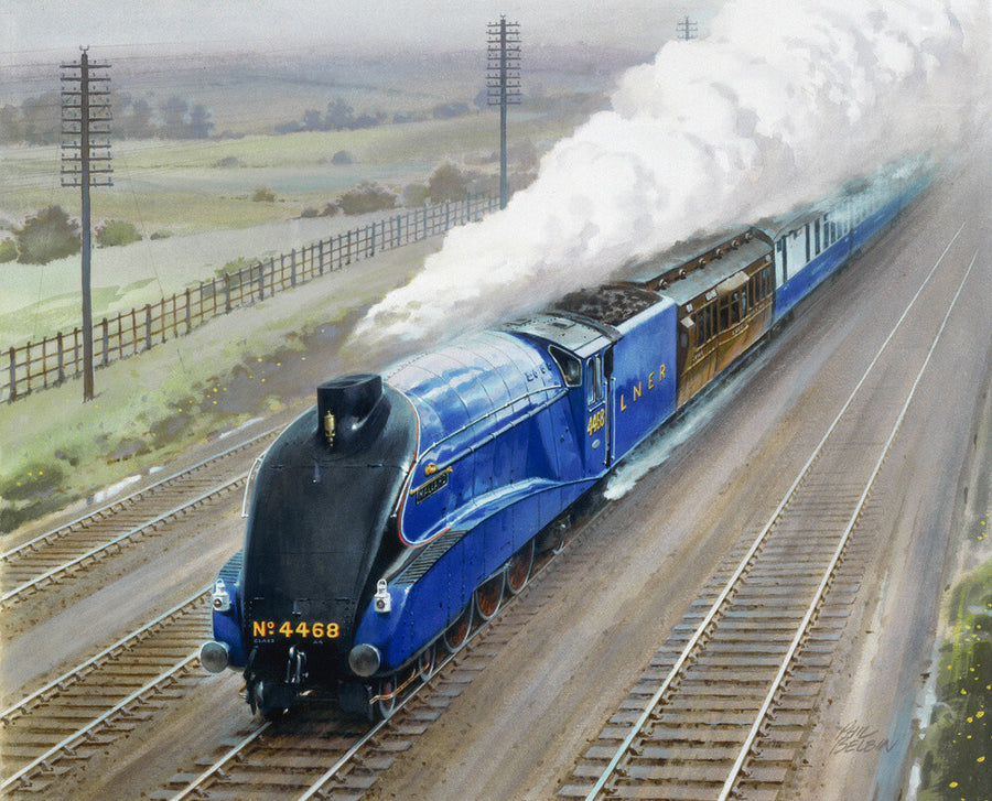 'The Record Breaking Run of Mallard', 1938. Art Print - Science Museum Shop