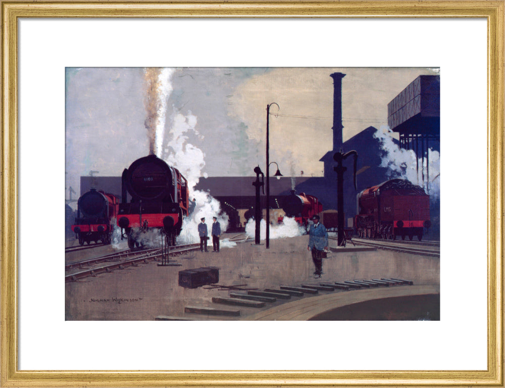 'Ready for the Road', original artwork for LMS poster, c 1930. art print medium gold Art Print - Science Museum Shop