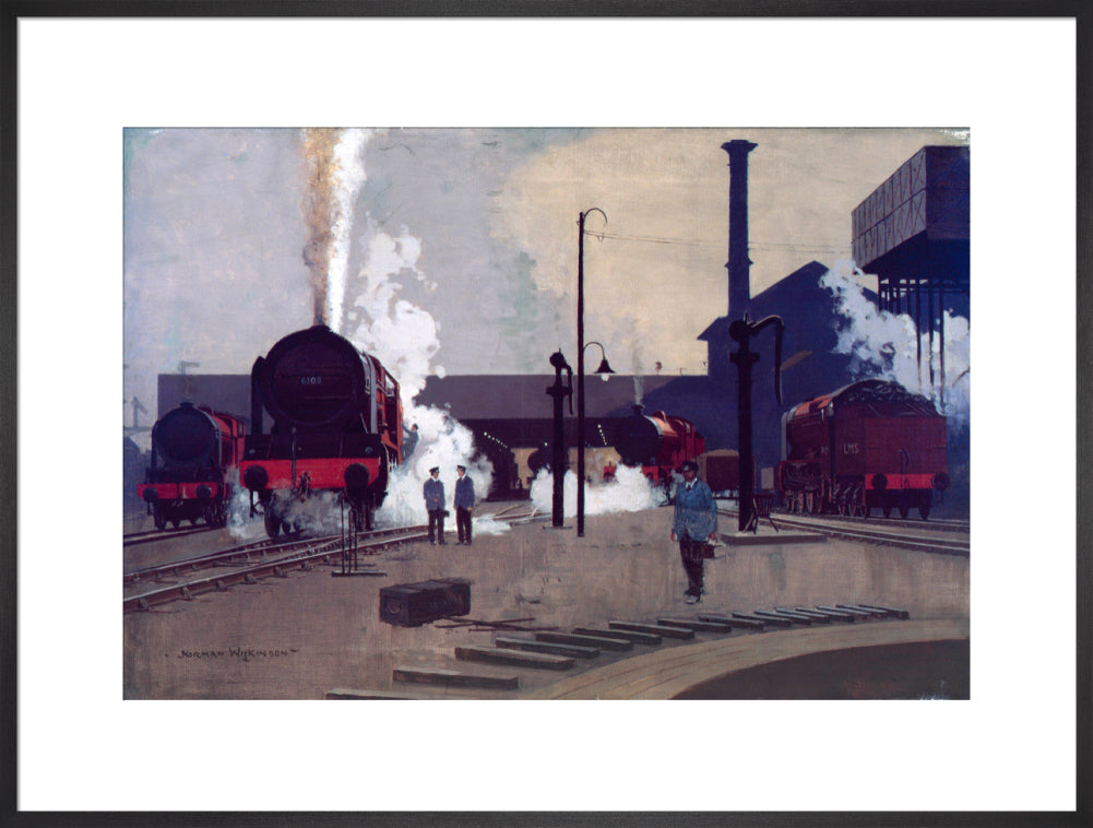 'Ready for the Road', original artwork for LMS poster, c 1930. art print extra large black Art Print - Science Museum Shop