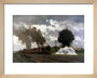 The London Midland Scottish express train being bombed, October 1940. art print extra small natural Art Print - Science Museum Shop