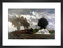 The London Midland Scottish express train being bombed, October 1940. art print small black Art Print - Science Museum Shop