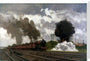 The London Midland Scottish express train being bombed, October 1940. stretched canvas large none Art Print - Science Museum Shop