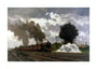 The London Midland Scottish express train being bombed, October 1940. unstretched canvas large none Art Print - Science Museum Shop