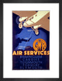 'GWR Air Services', GWR poster, 1933. art print small black Art Print - Science Museum Shop