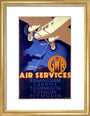 'GWR Air Services', GWR poster, 1933. art print small gold Art Print - Science Museum Shop