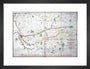 Stephenson's map of the Liverpool & Manchester Railway, c 1824-1830. art print small black Art Print - Science Museum Shop