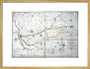 Stephenson's map of the Liverpool & Manchester Railway, c 1824-1830. art print large gold Art Print - Science Museum Shop