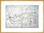 Stephenson's map of the Liverpool & Manchester Railway, c 1824-1830. art print extra large gold Art Print - Science Museum Shop