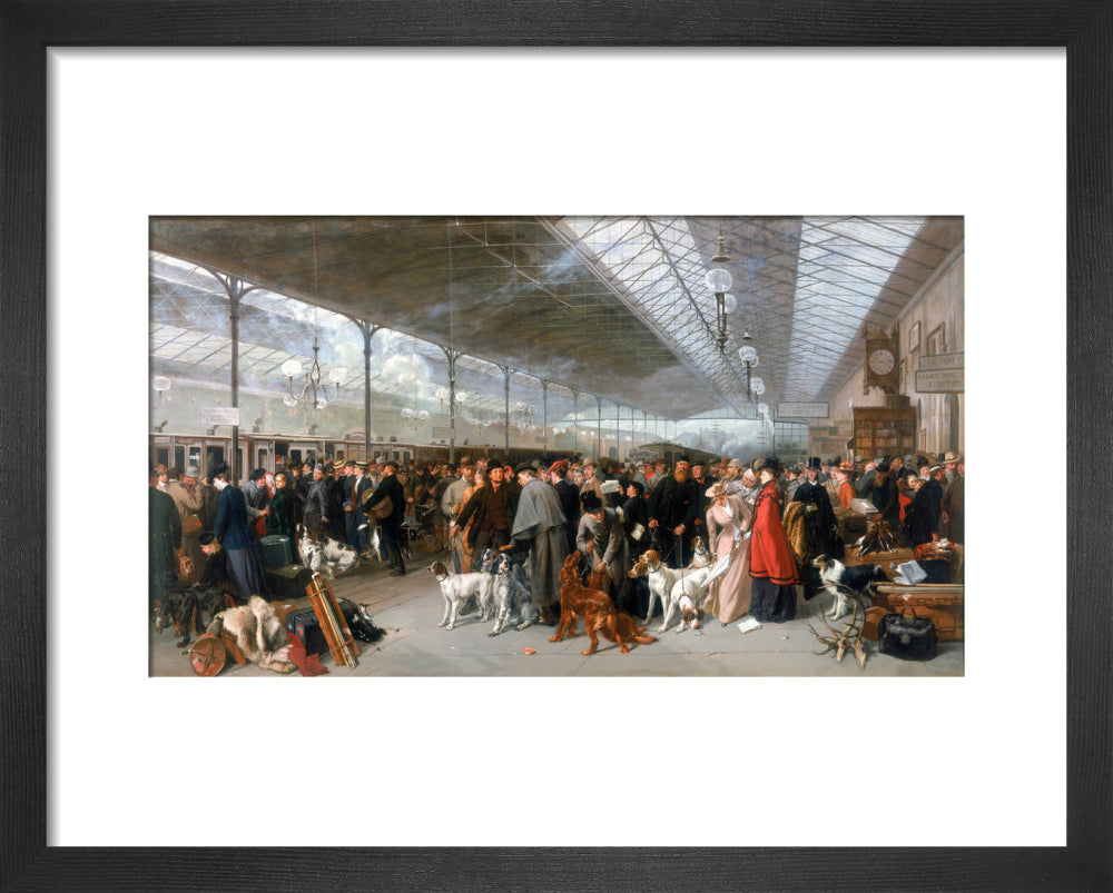 'Perth Station, Coming South', 1895. art print extra small black Art Print - Science Museum Shop