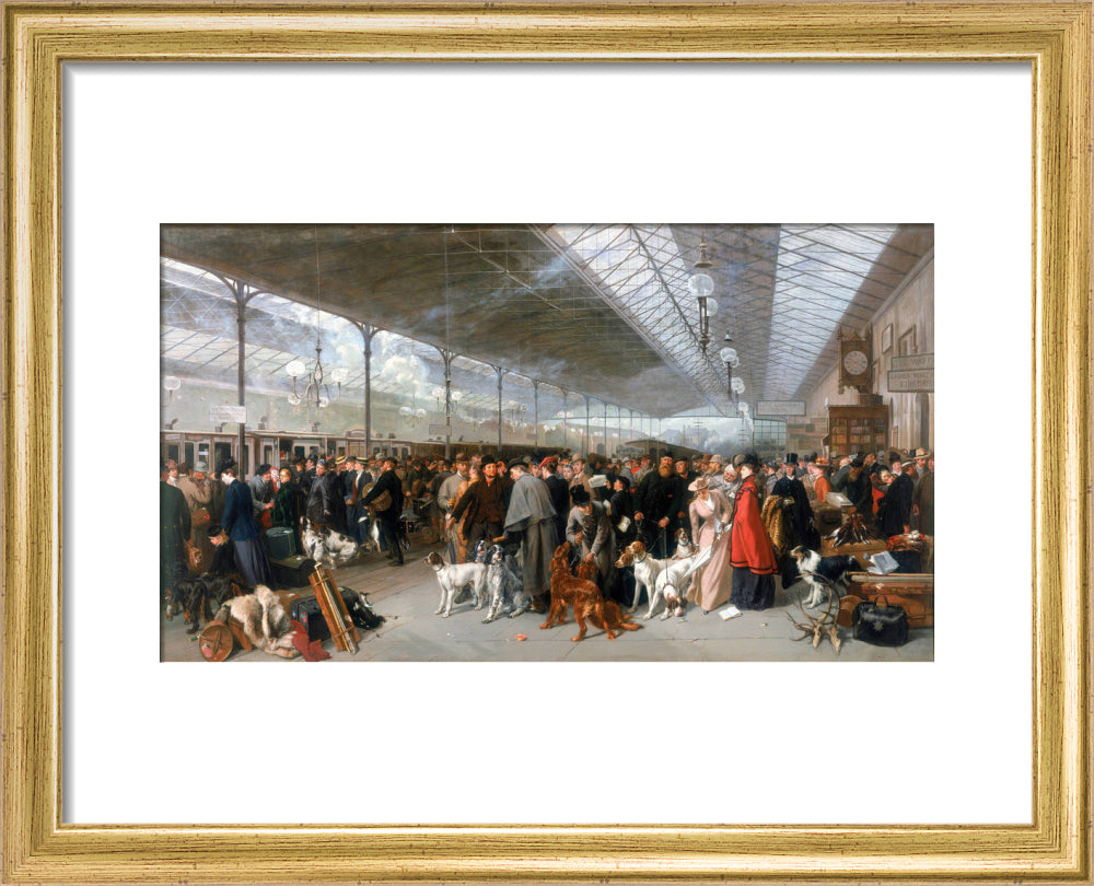 'Perth Station, Coming South', 1895. art print extra small gold Art Print - Science Museum Shop