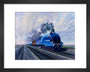 'Mallard' steam locomotive hauling carriages at speed, c 1938. art print extra small black Art Print - Science Museum Shop
