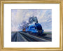 'Mallard' steam locomotive hauling carriages at speed, c 1938. art print extra small gold Art Print - Science Museum Shop