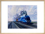 'Mallard' steam locomotive hauling carriages at speed, c 1938. art print medium natural Art Print - Science Museum Shop