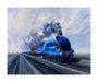 'Mallard' steam locomotive hauling carriages at speed, c 1938. unstretched canvas large none Art Print - Science Museum Shop
