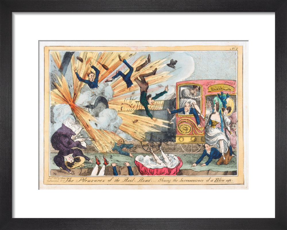 'The Pleasures of the Rail-Road', 1831. art print extra small black Art Print - Science Museum Shop